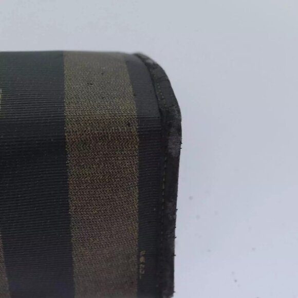 FENDI Pecan Canvas Clutch Bag Black Brown Auth - Picture 4 of 16